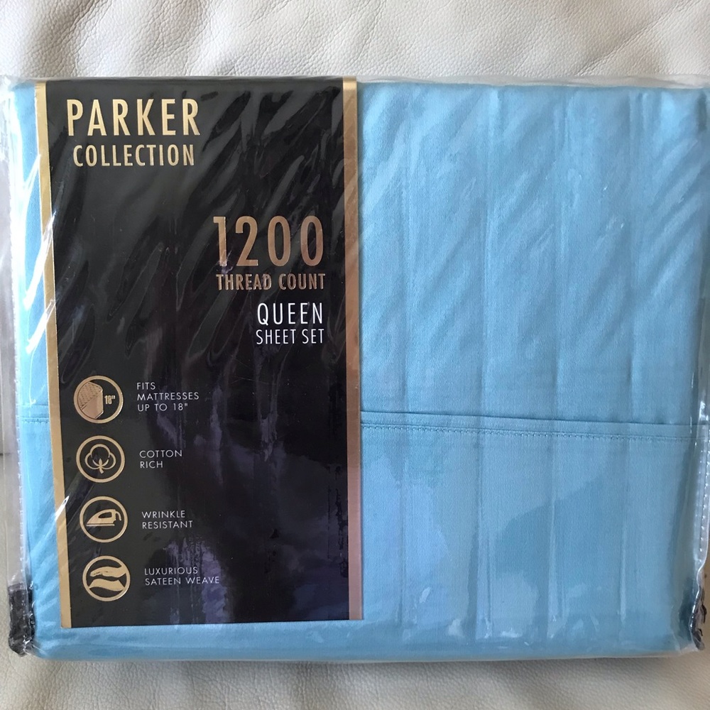 Parker collection bedsheet queen size aqua - Picture 2 of 2